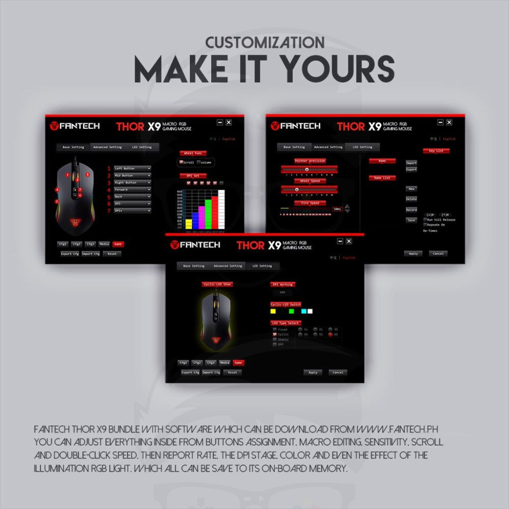 Fantech X9 Thor Macro Rgb Gaming Mouse Fantech X9 Thor Macro Rgb Gaming Mouse